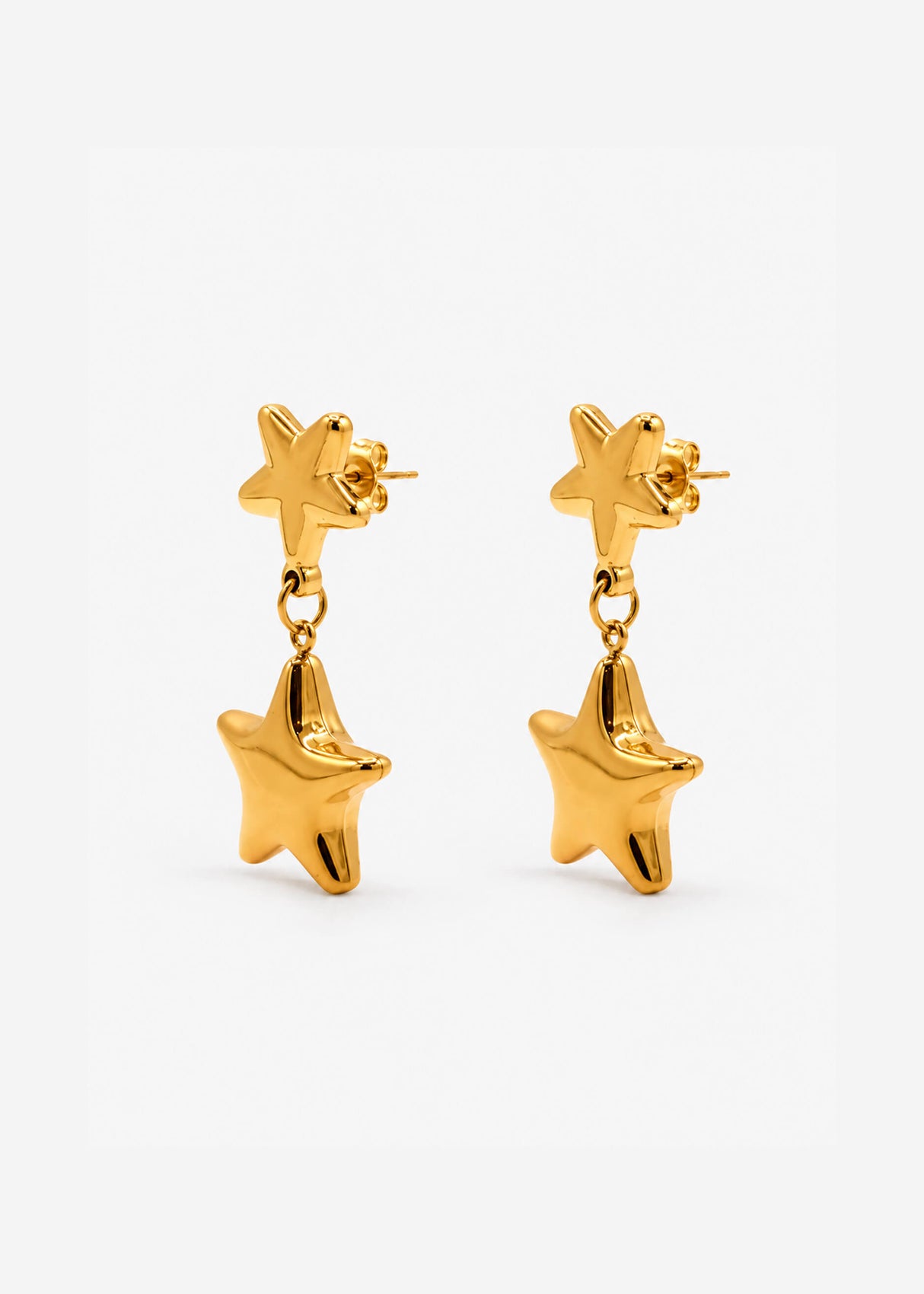 Ohrstecker mit Stern Anhänger - gold