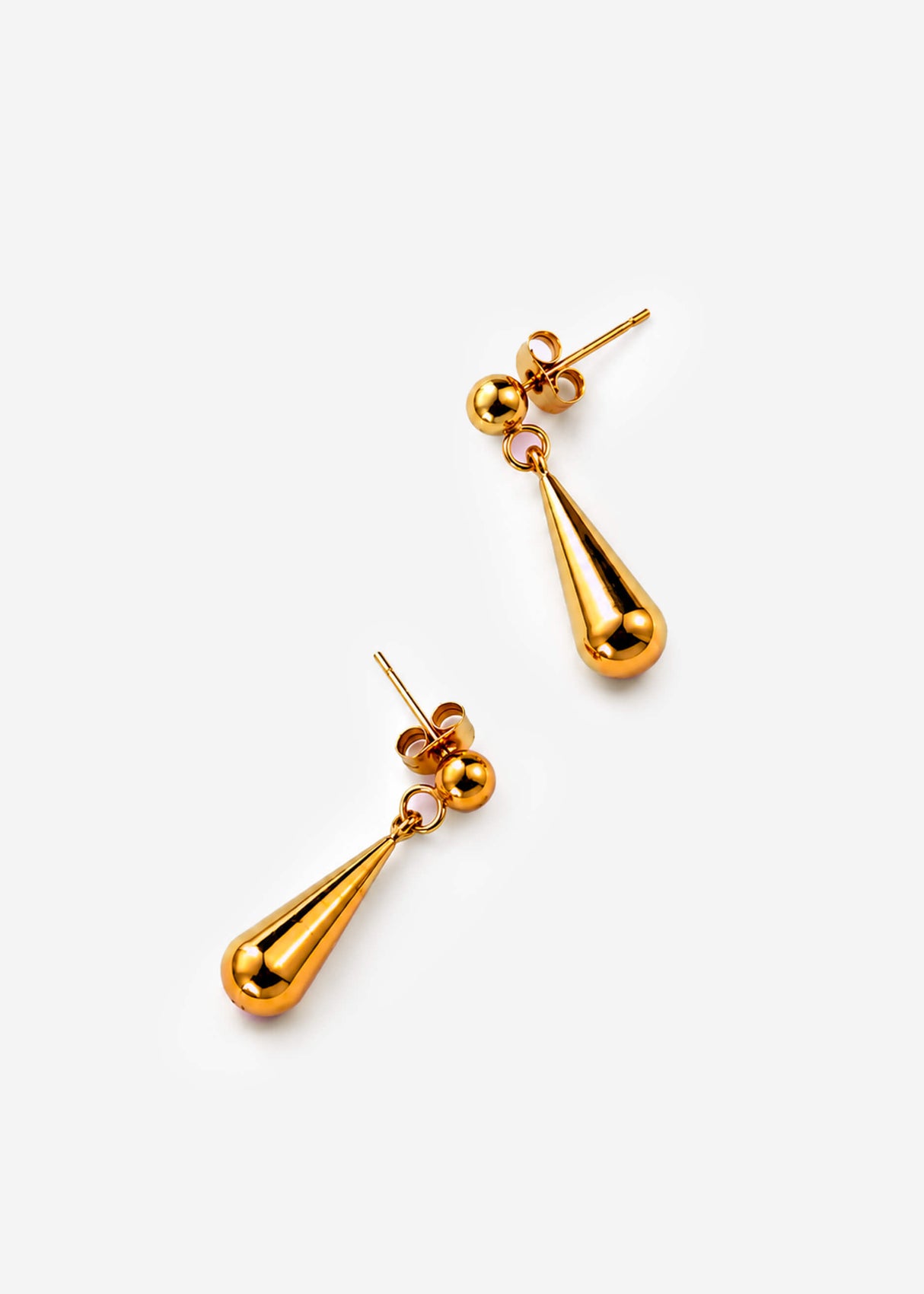 Ohrstecker mit Tropfen Anhänger - gold