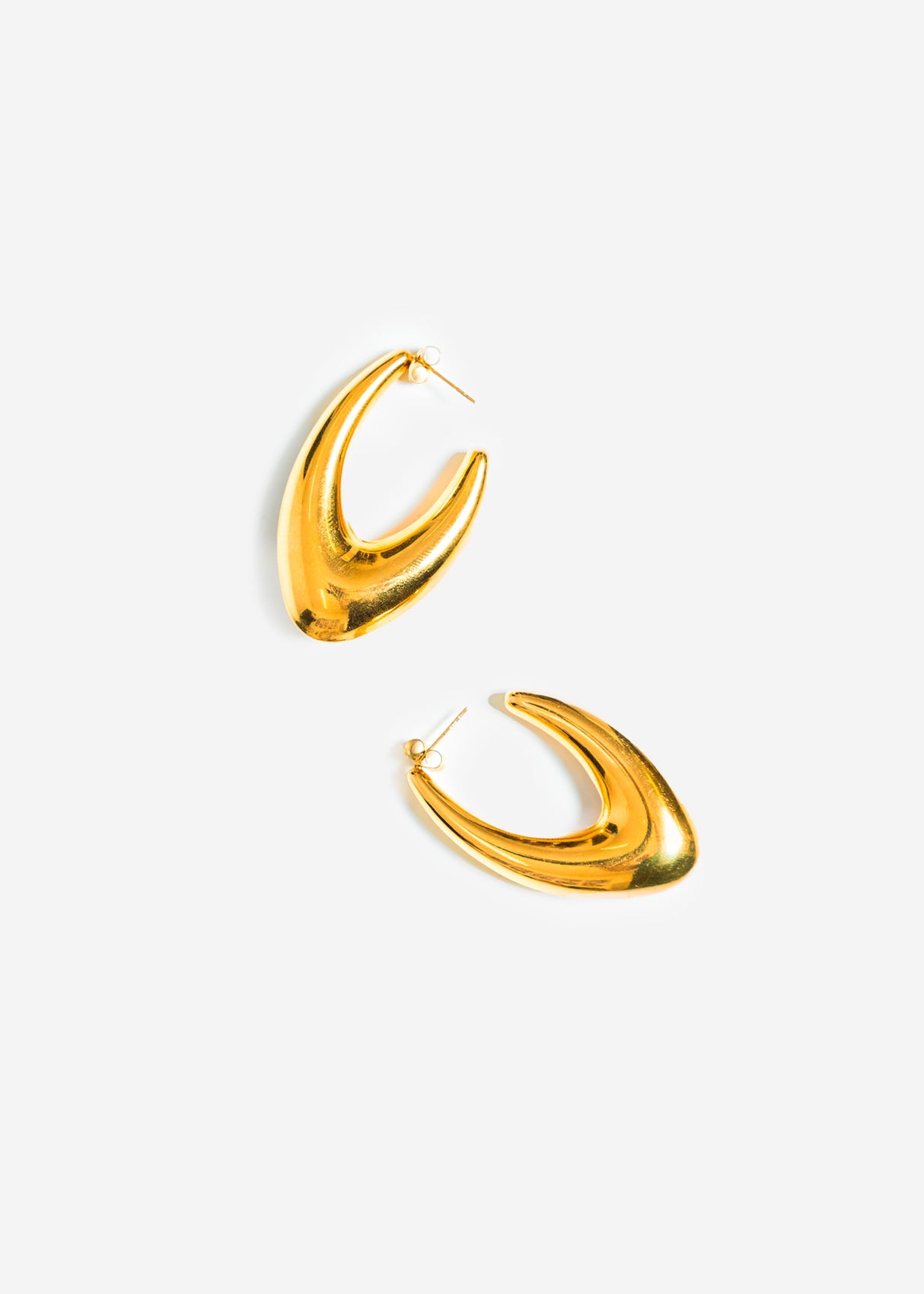 Oval earrings - gold