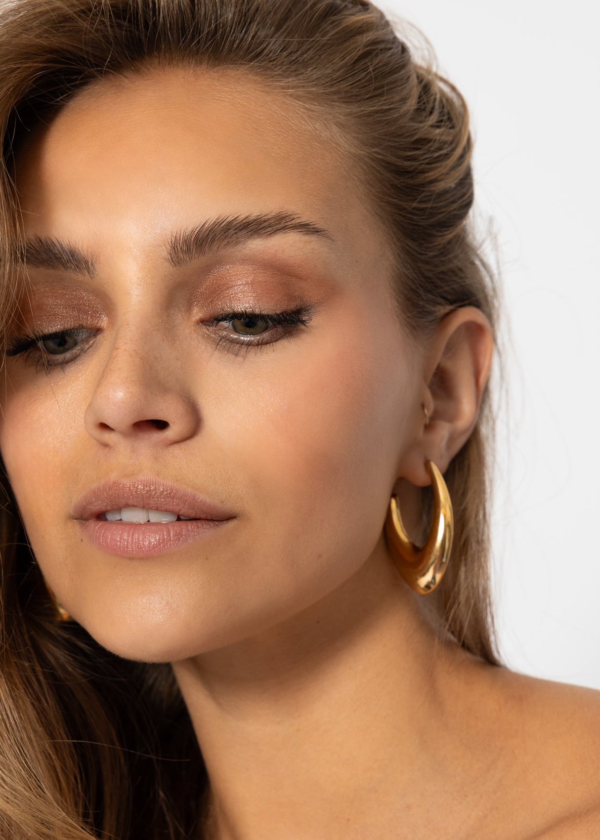 Oval earrings - gold