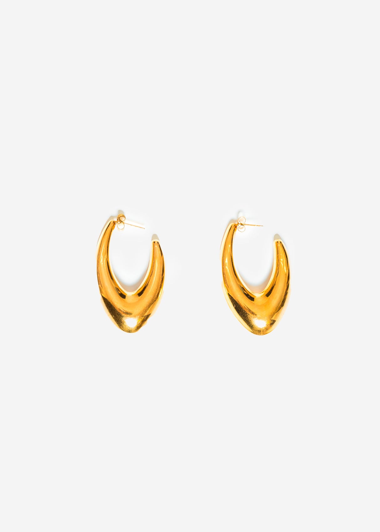 Oval earrings - gold