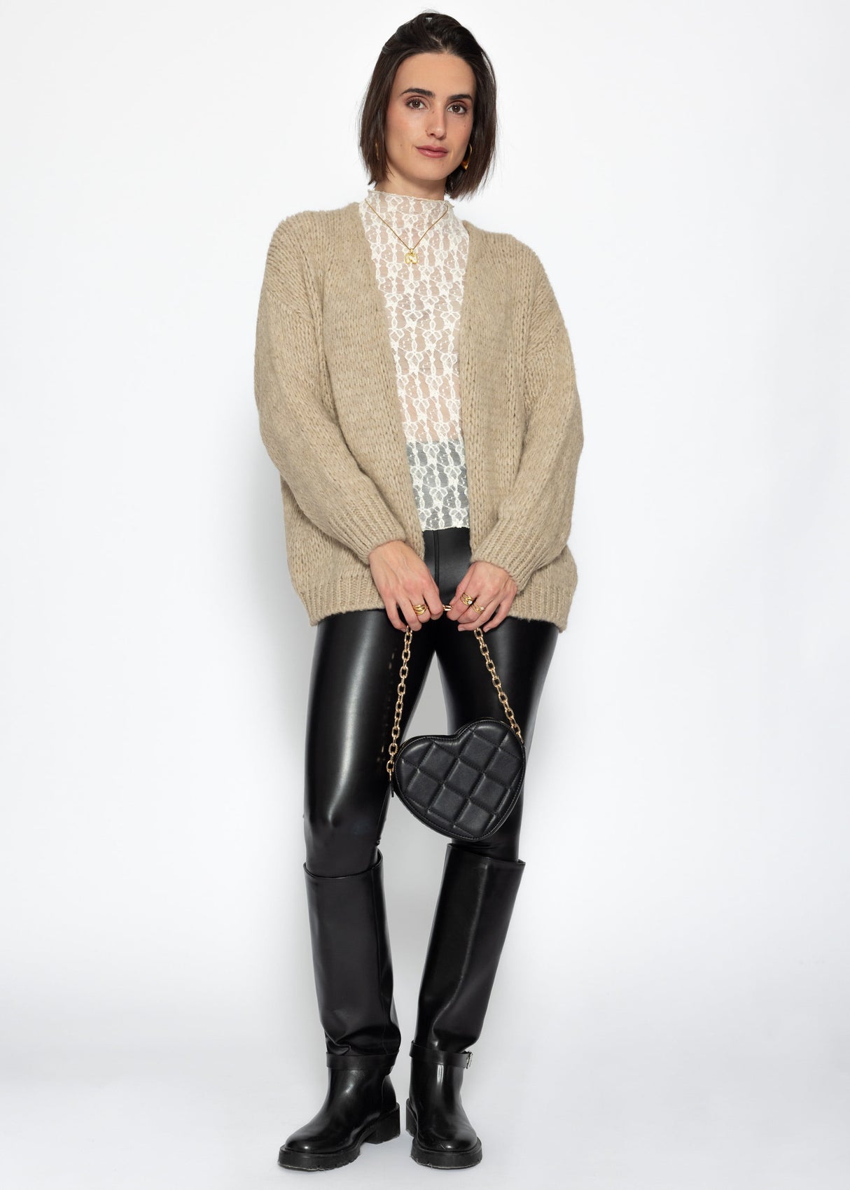 Oversized cardigan - beige