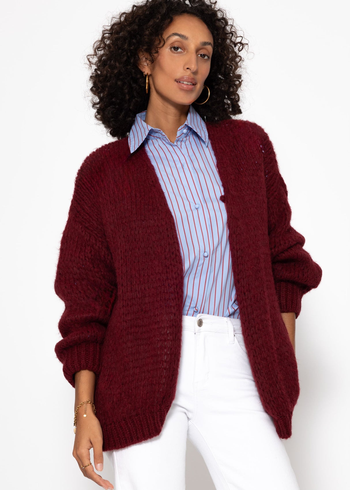 Oversized cardigan - burgundy