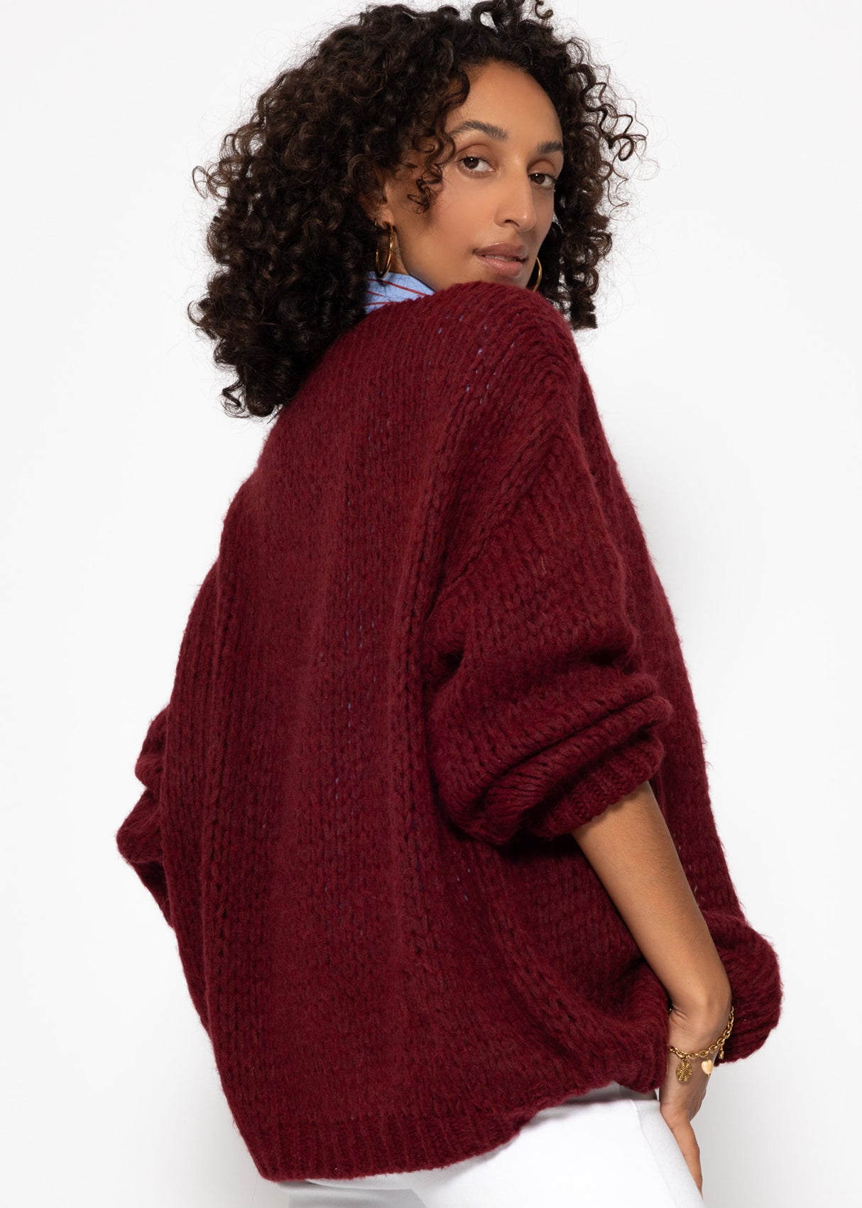 Oversized cardigan - burgundy