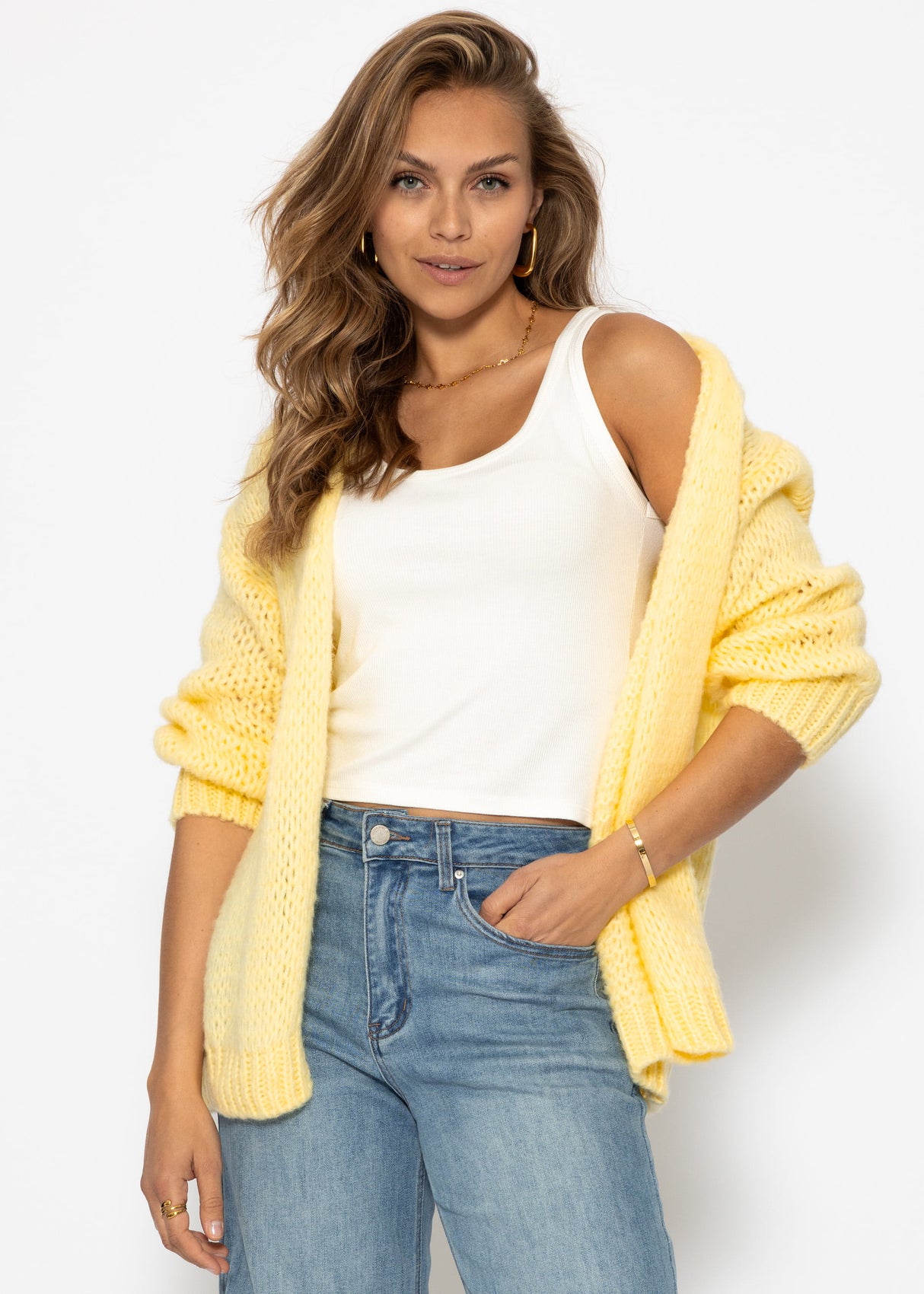 Oversize cardigan - butter yellow