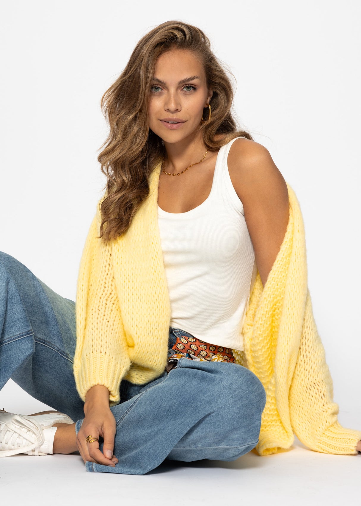 Oversize cardigan - butter yellow