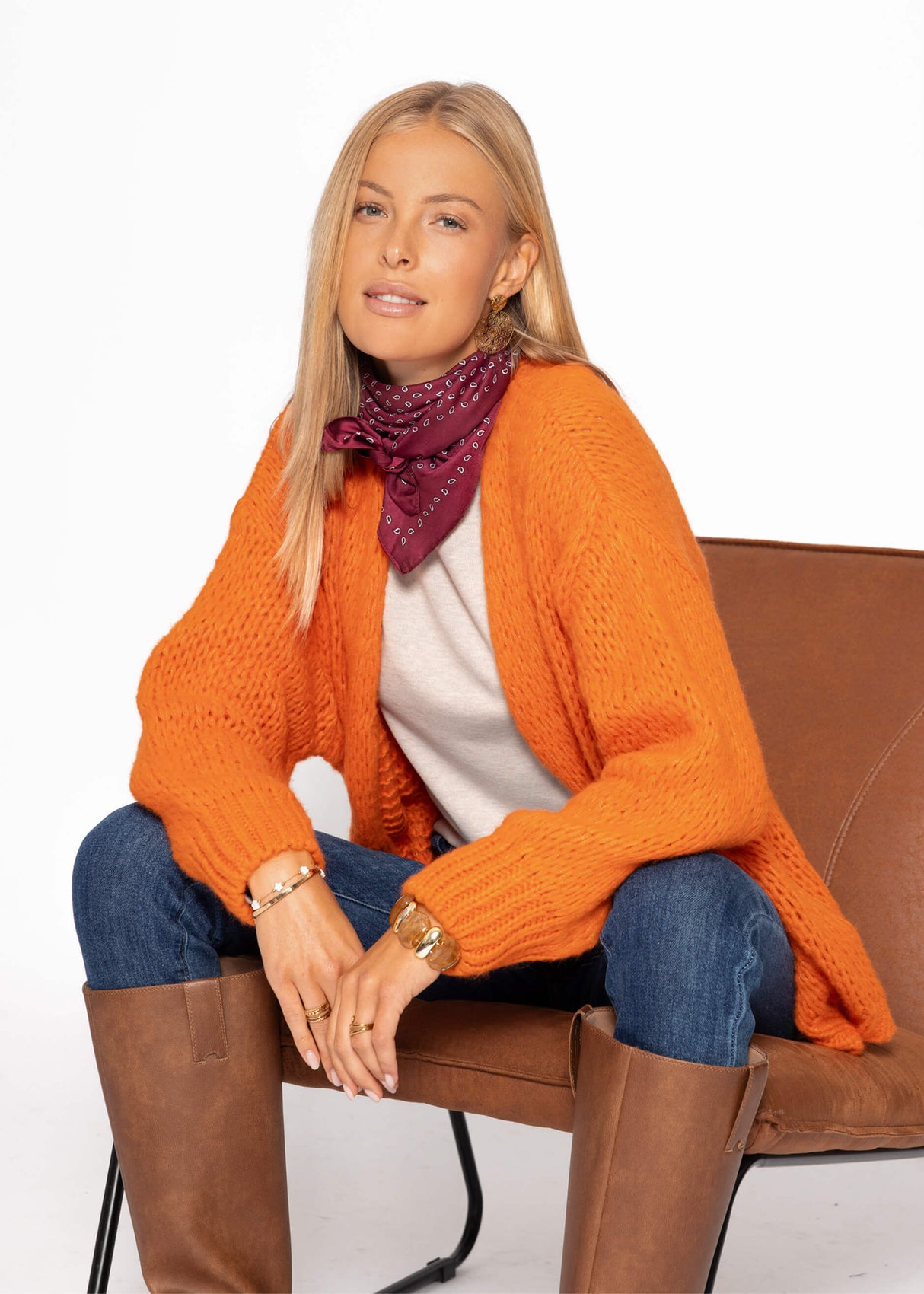 Oversize Cardigan - orange