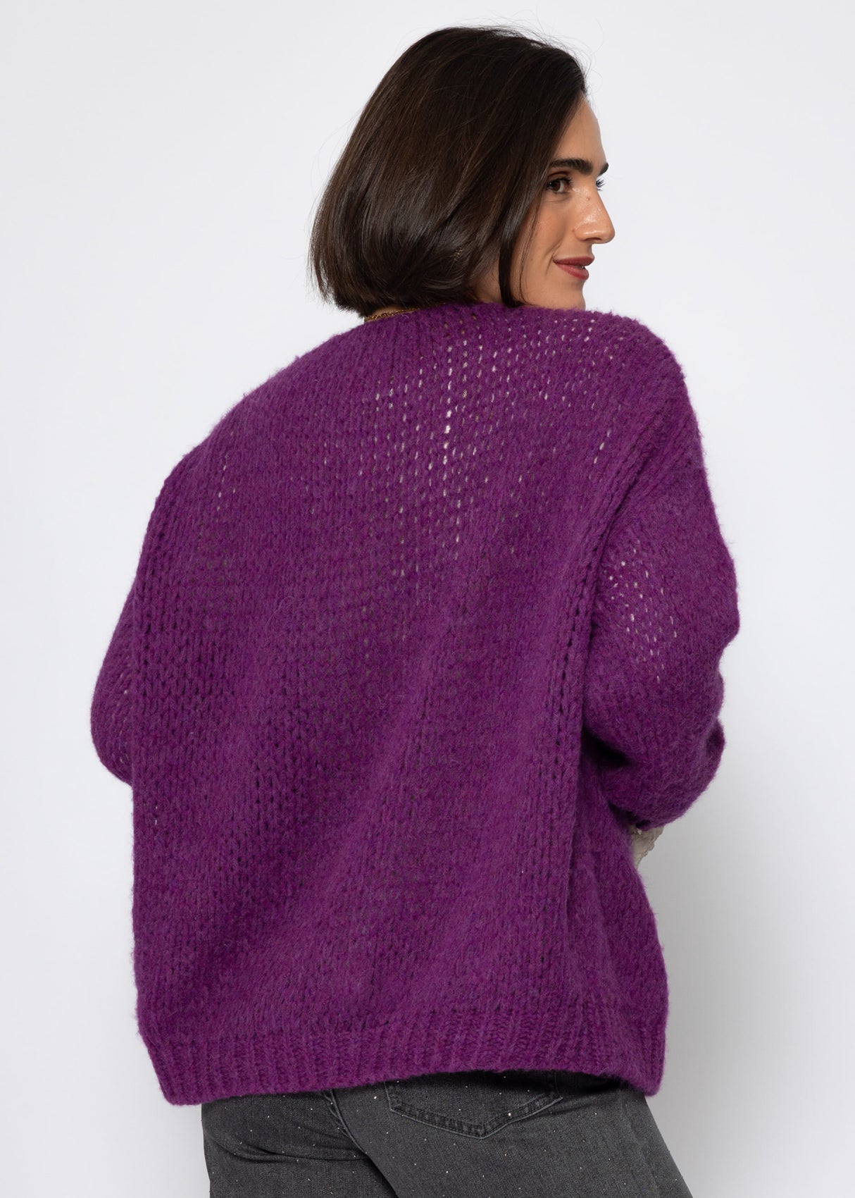 Oversize Cardigan - plum