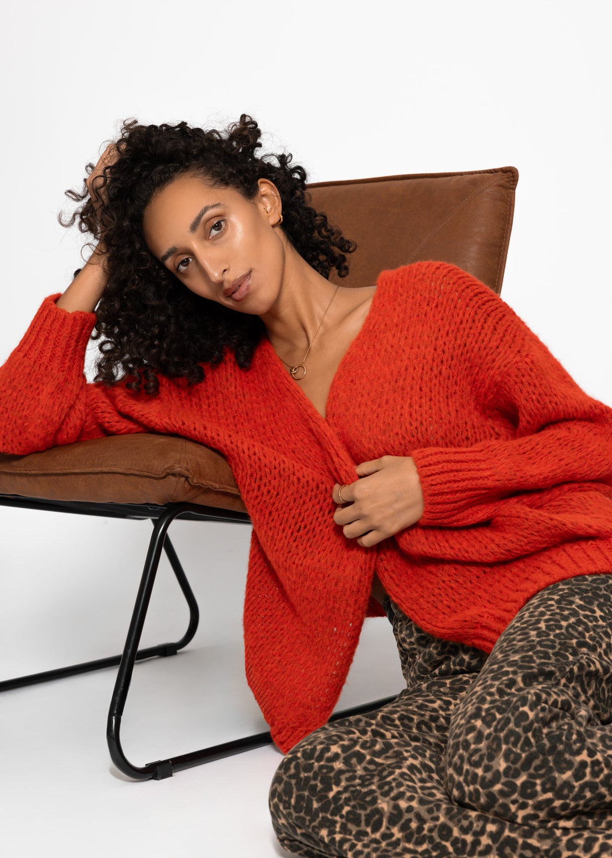 Oversize cardigan - red