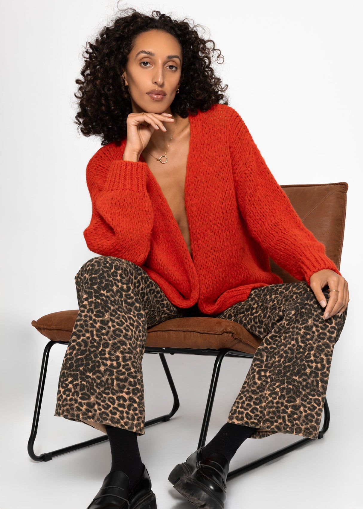 Oversize cardigan - red