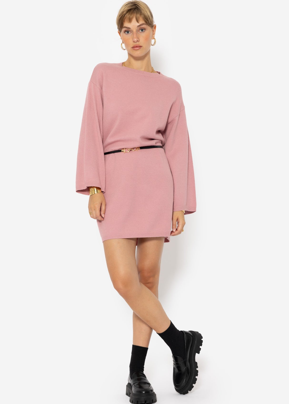 Oversized knit dress - dusty pink