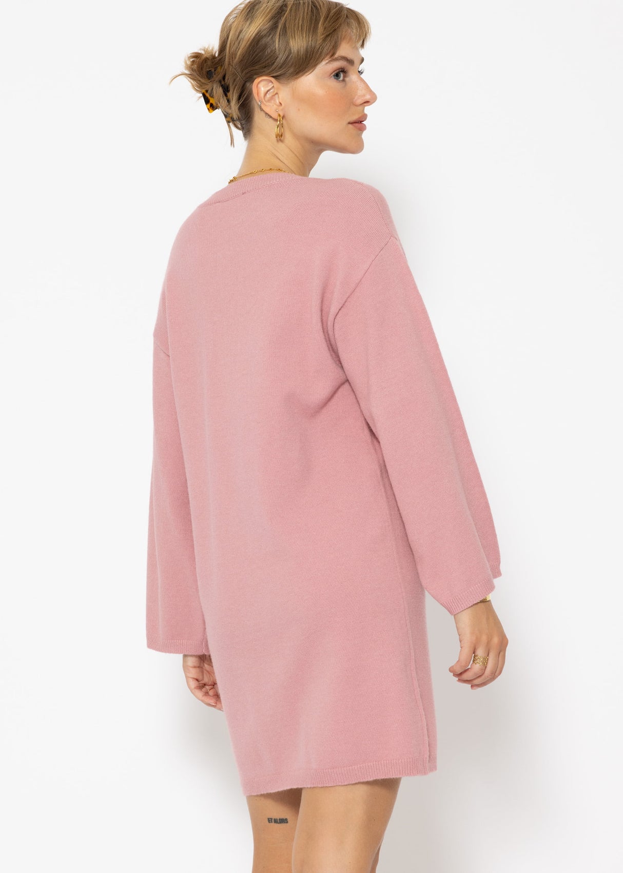 Oversized knit dress - dusty pink
