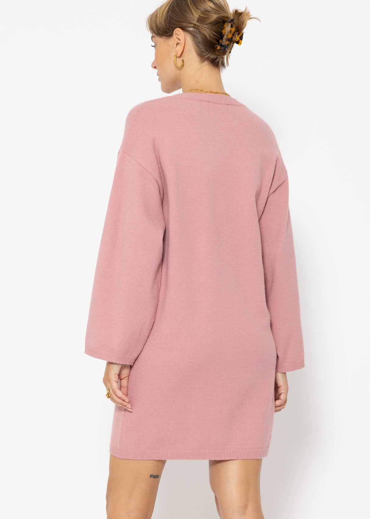 Oversized knit dress - dusty pink