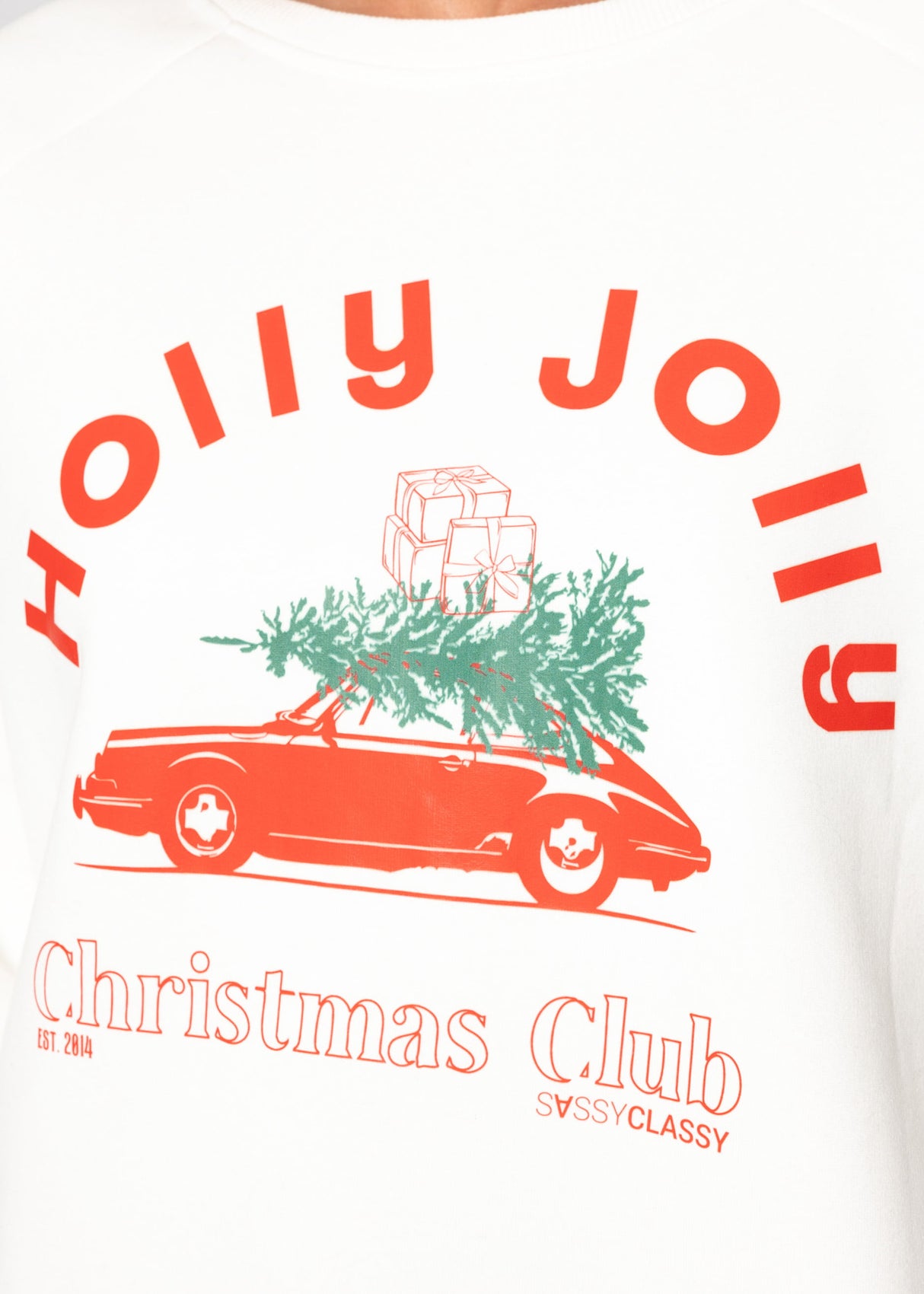 Oversize Sweatshirt mit X-MAS-Print - offwhite