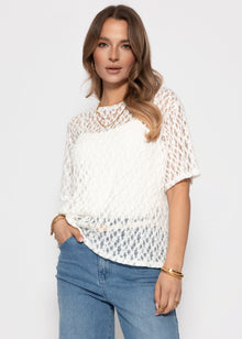 Oversized lace T-shirt - white