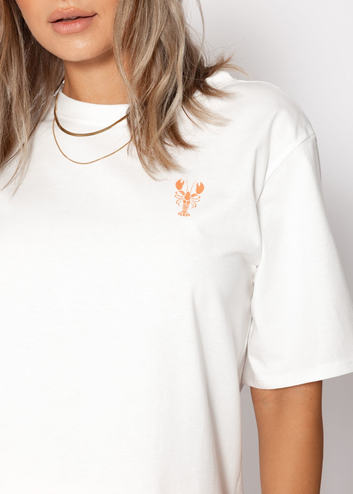 Oversize T-Shirt mit Print - weiß