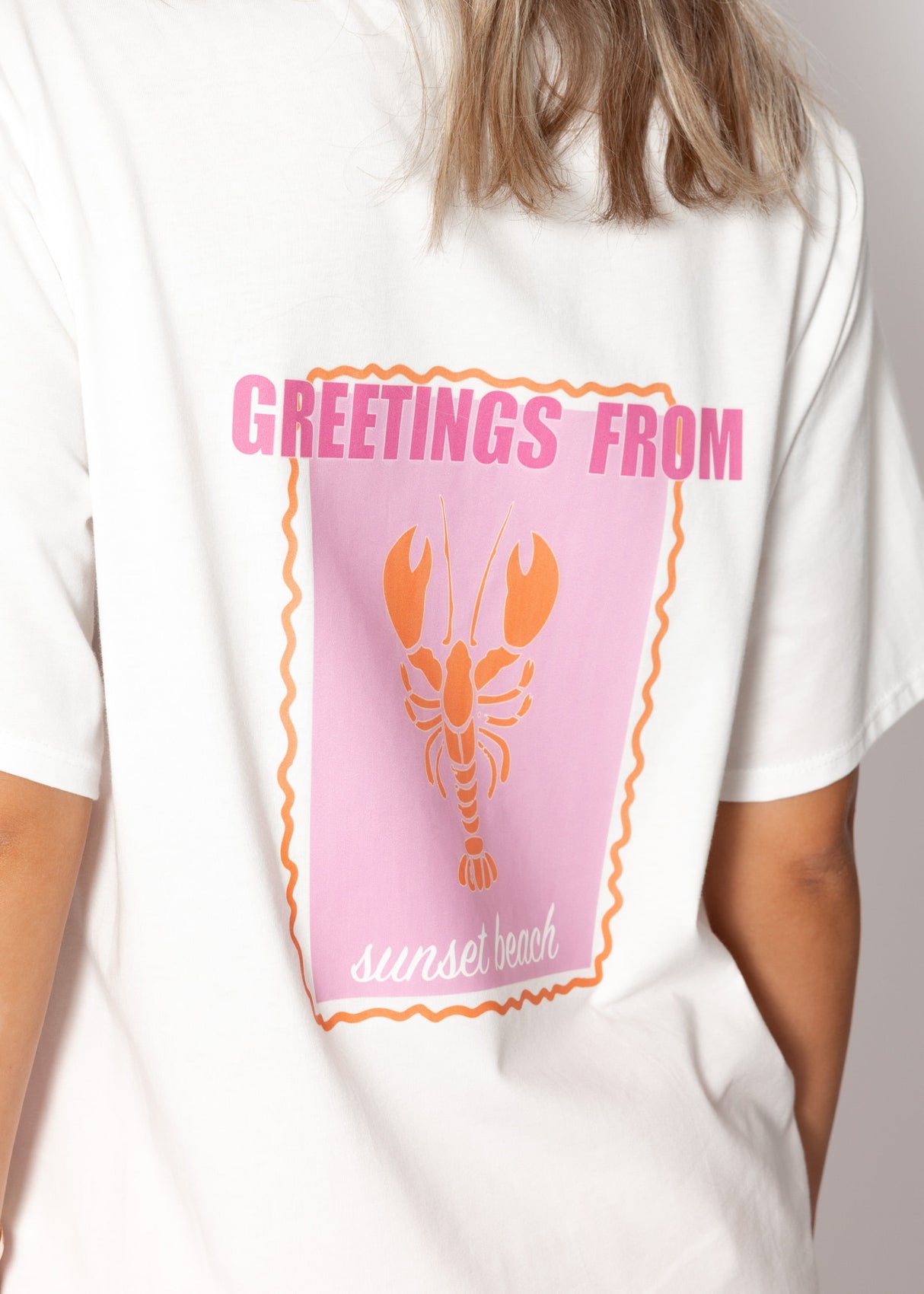 Oversize T-Shirt mit Print - weiß