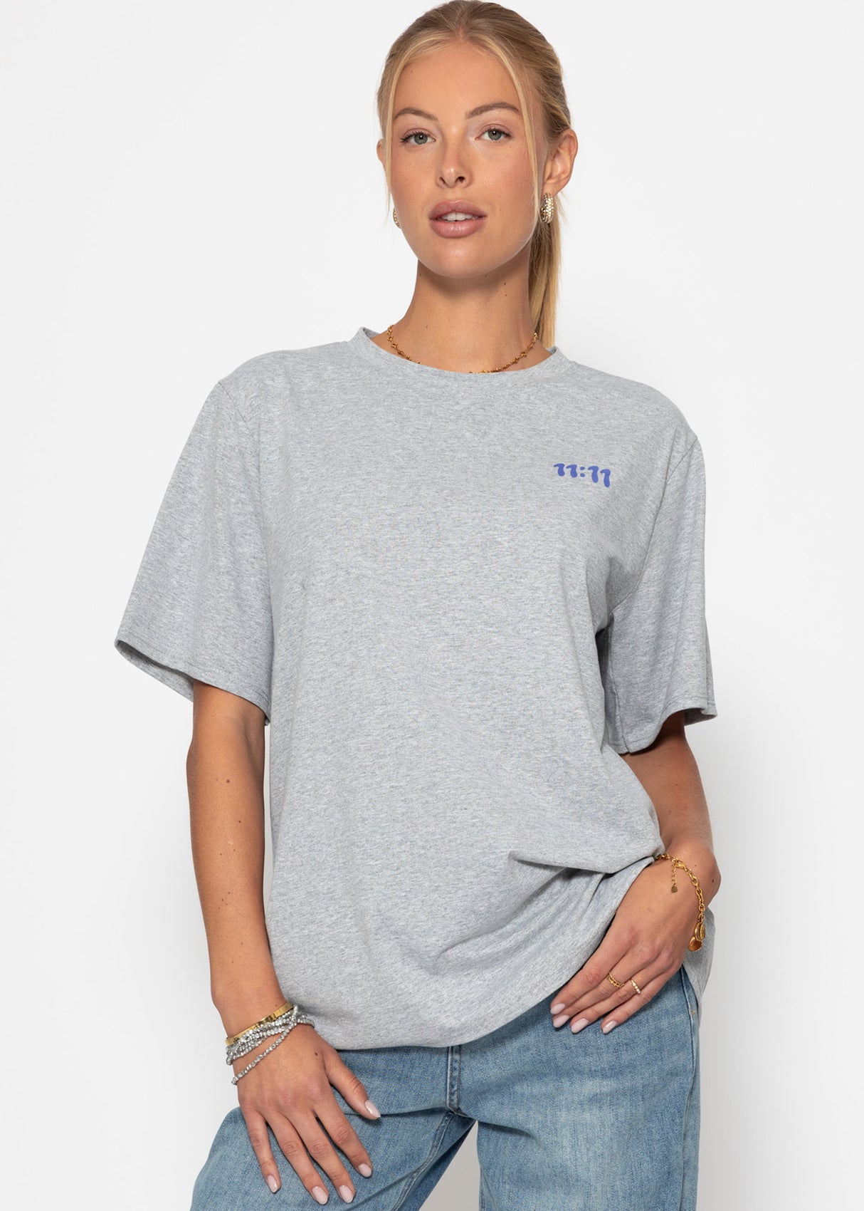 Oversize T -shirt with print - gray