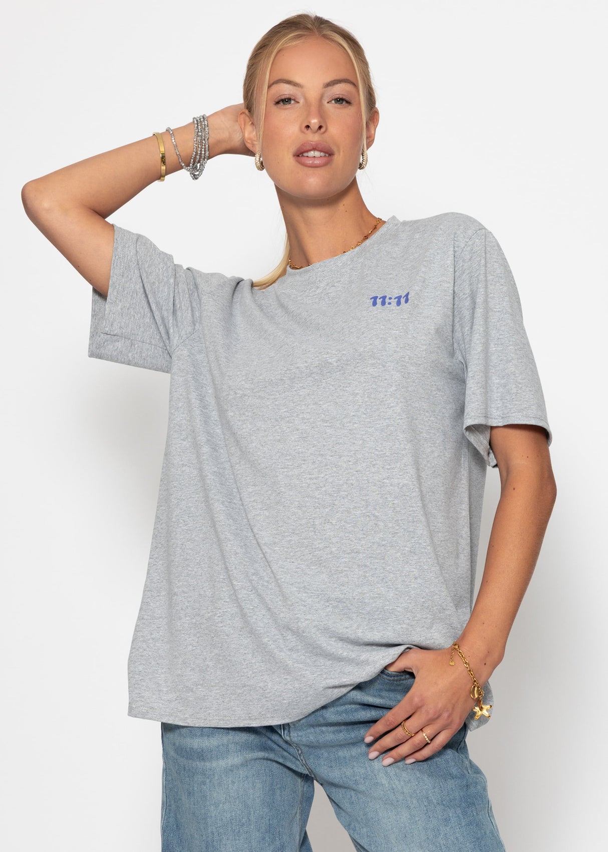 Oversize T -shirt with print - gray