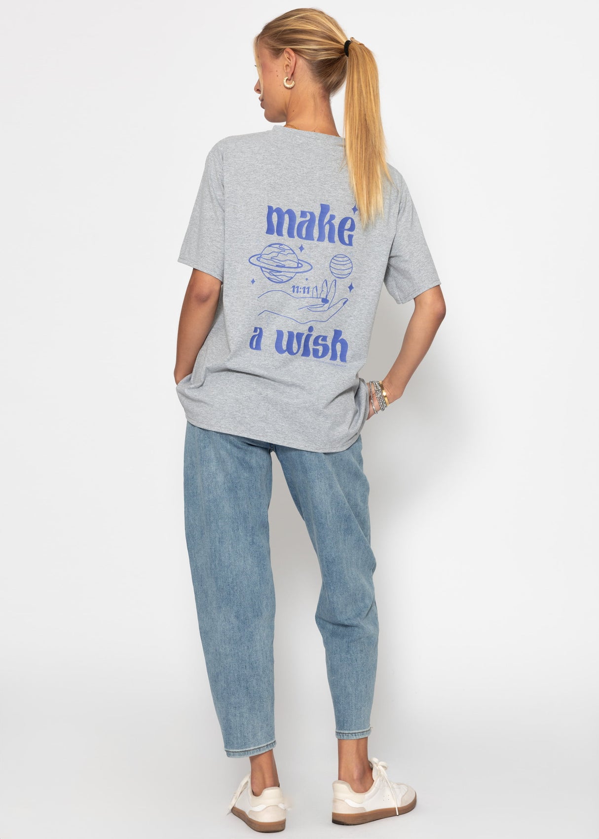 Oversize T -shirt with print - gray