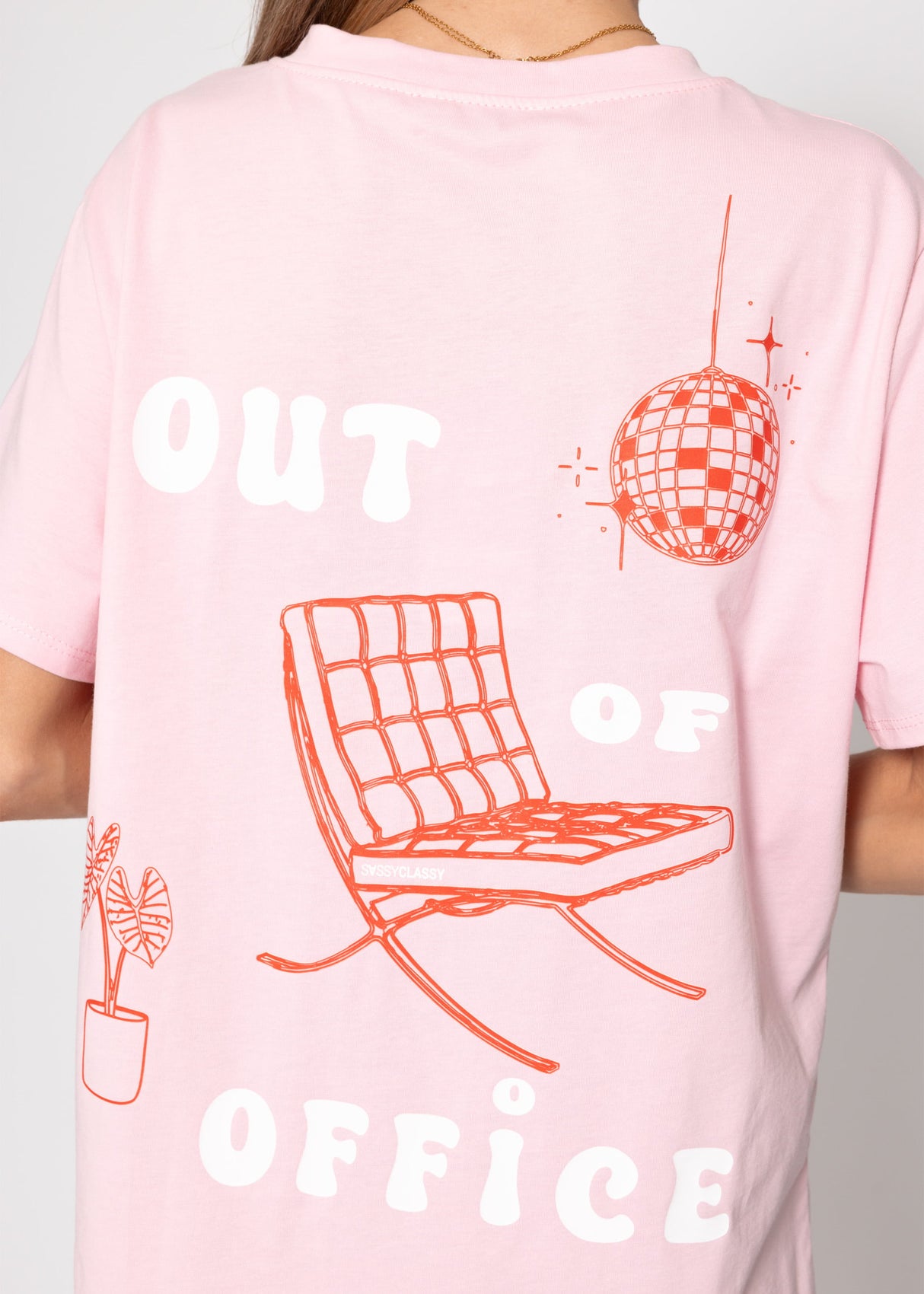 Oversize T -shirt with print - pink