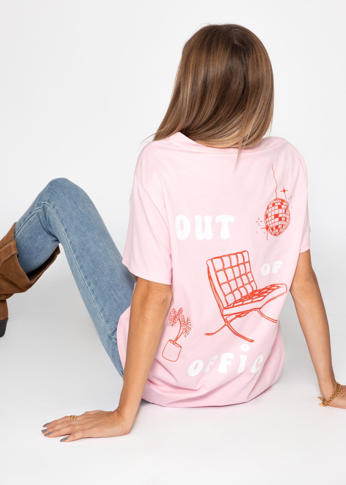 Oversize T -shirt with print - pink