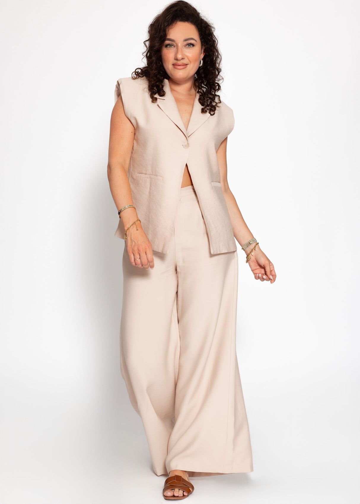 Oversize Weste - beige