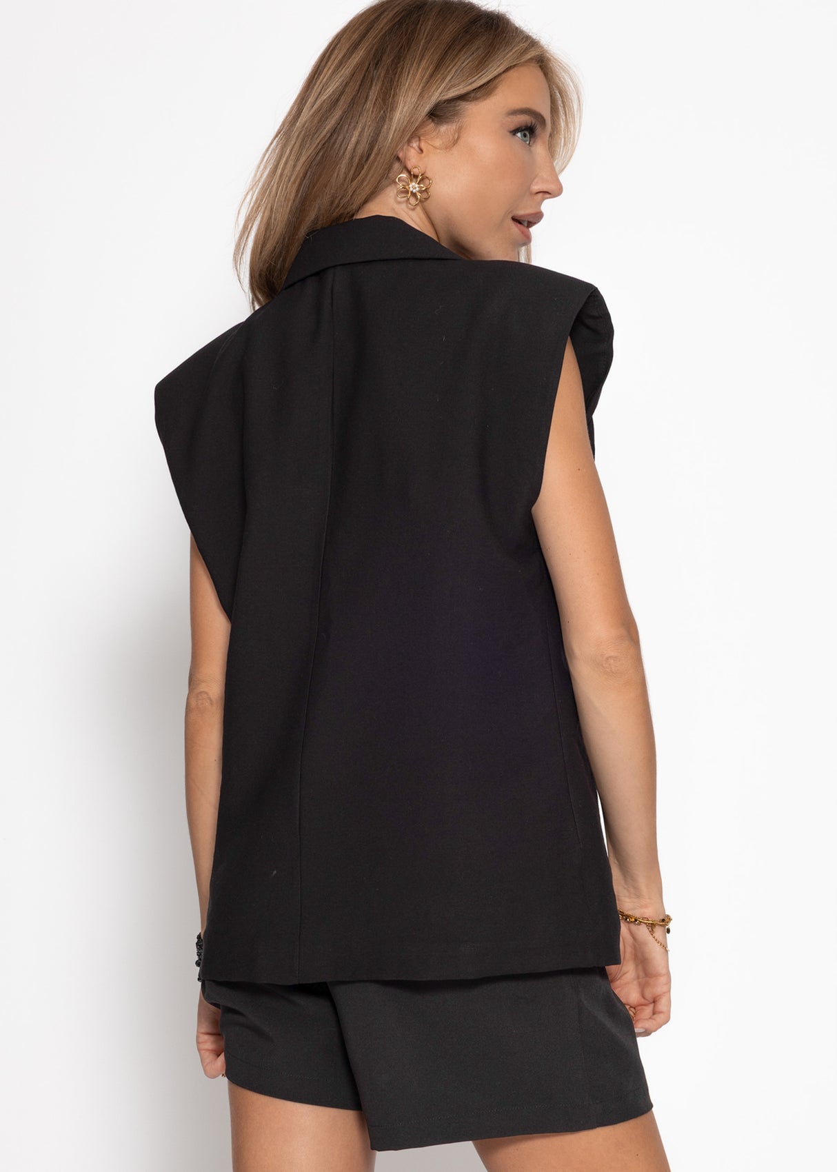 Oversize Weste - schwarz