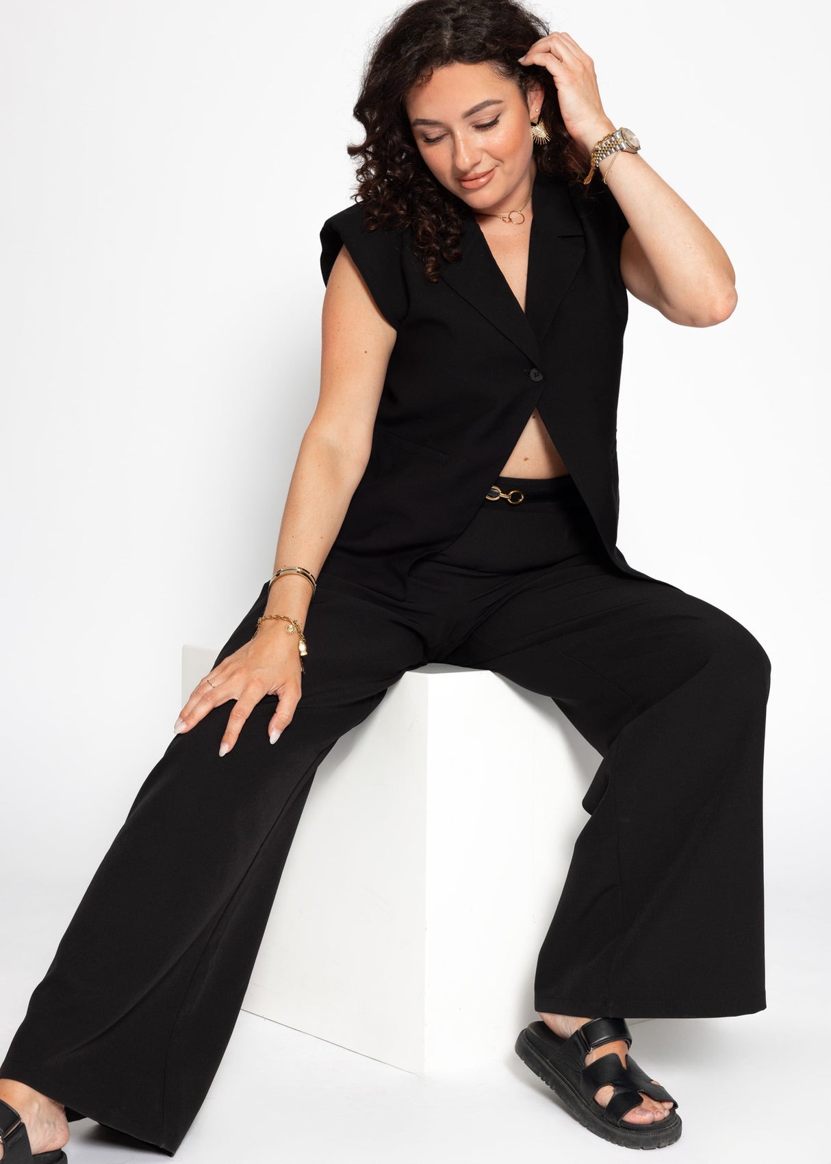 Oversize vest - black