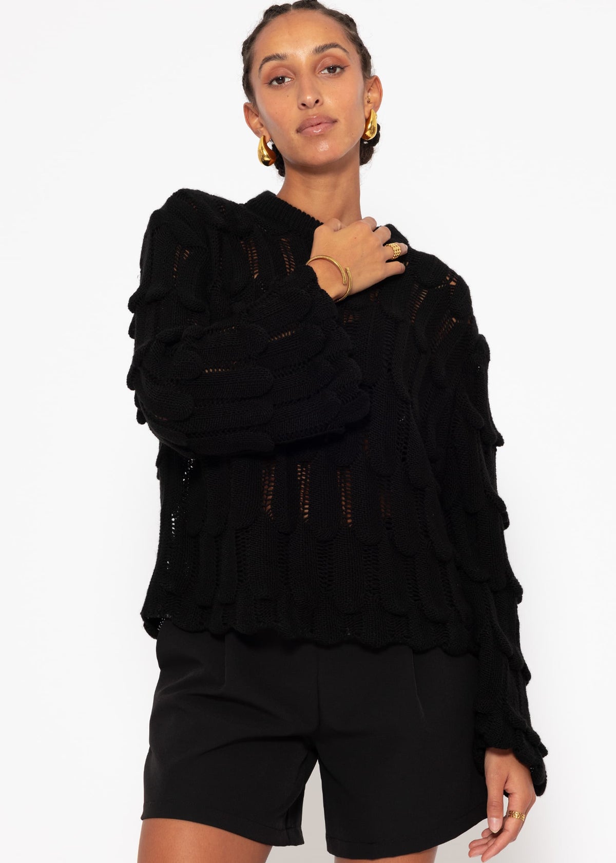Patterned sweater - black