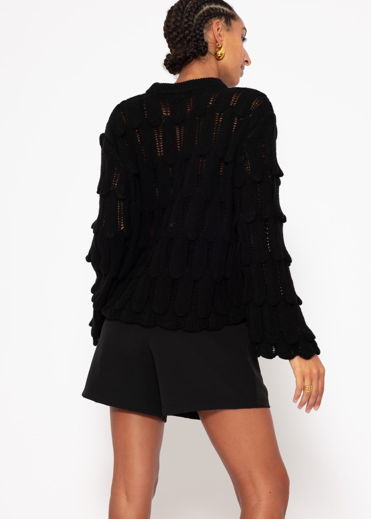 Patterned sweater - black