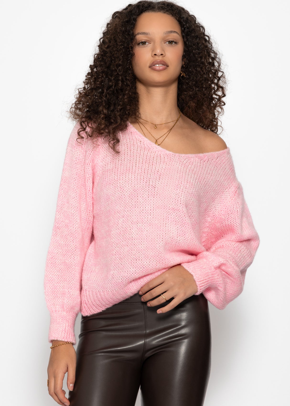 V-neck sweater - pink