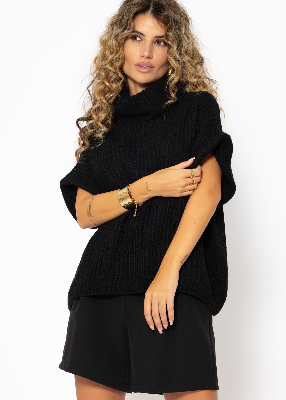 Turtleneck sweater - black