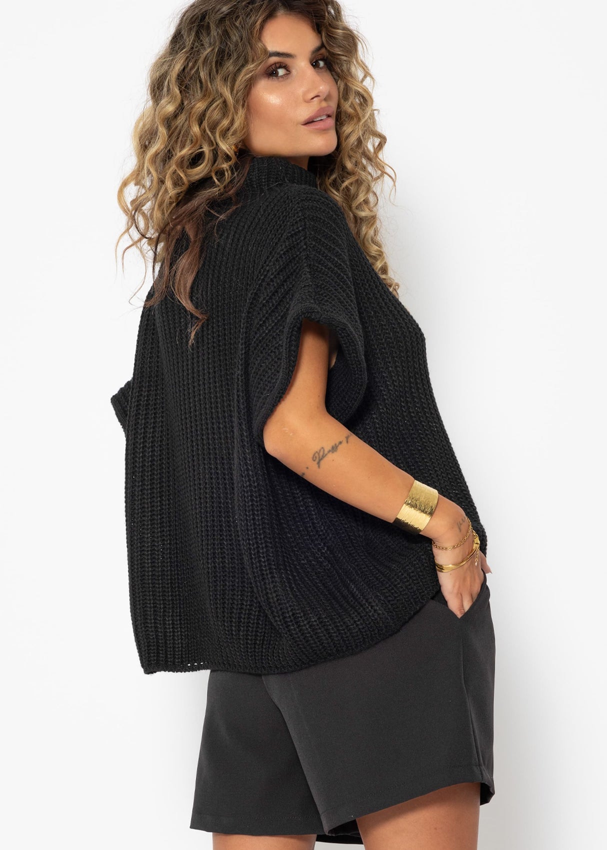 Turtleneck sweater - black