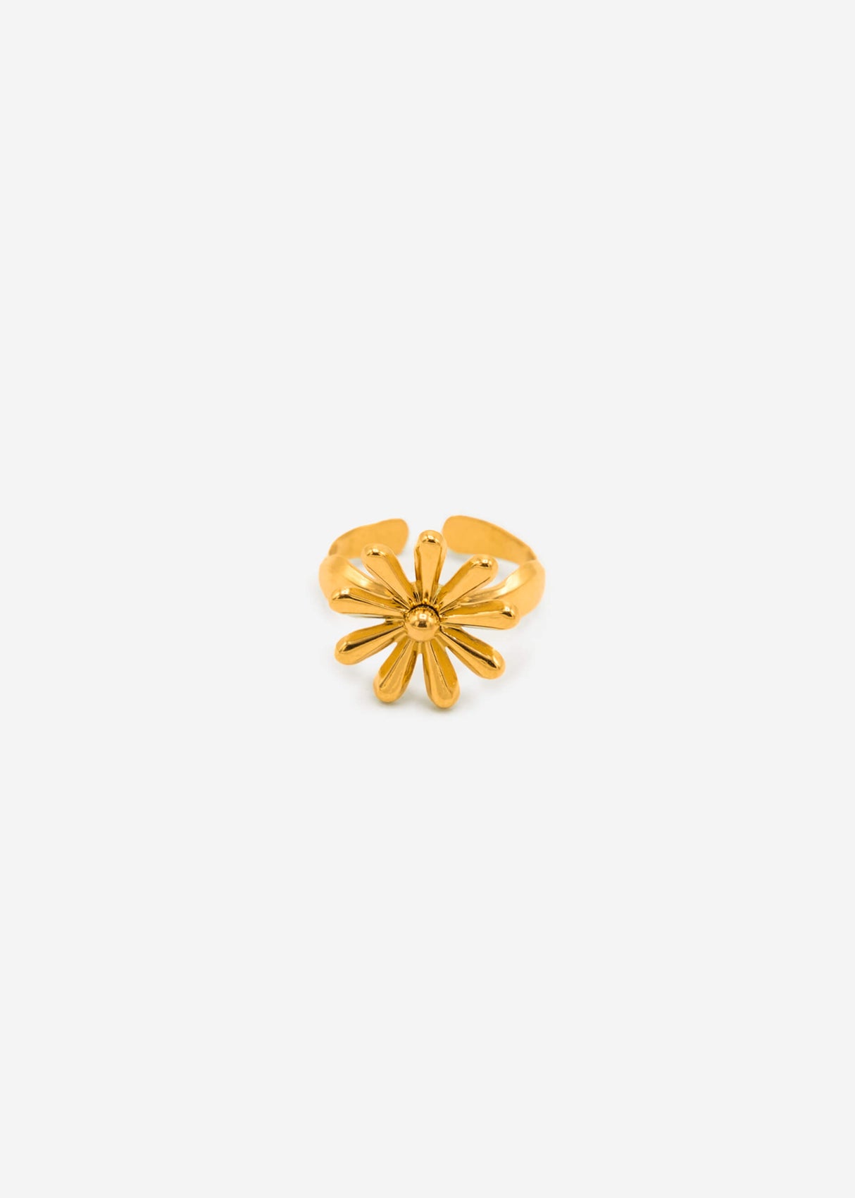 Ring with flower - gold