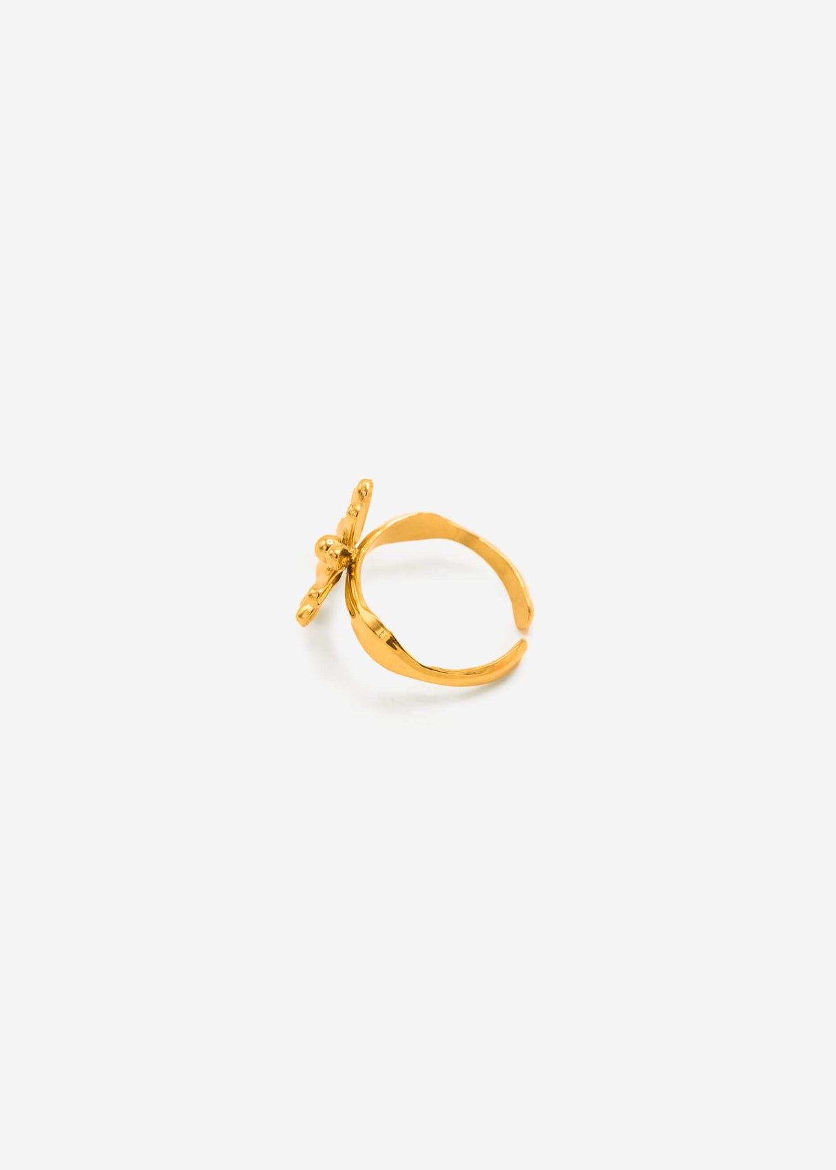 Ring with flower - gold