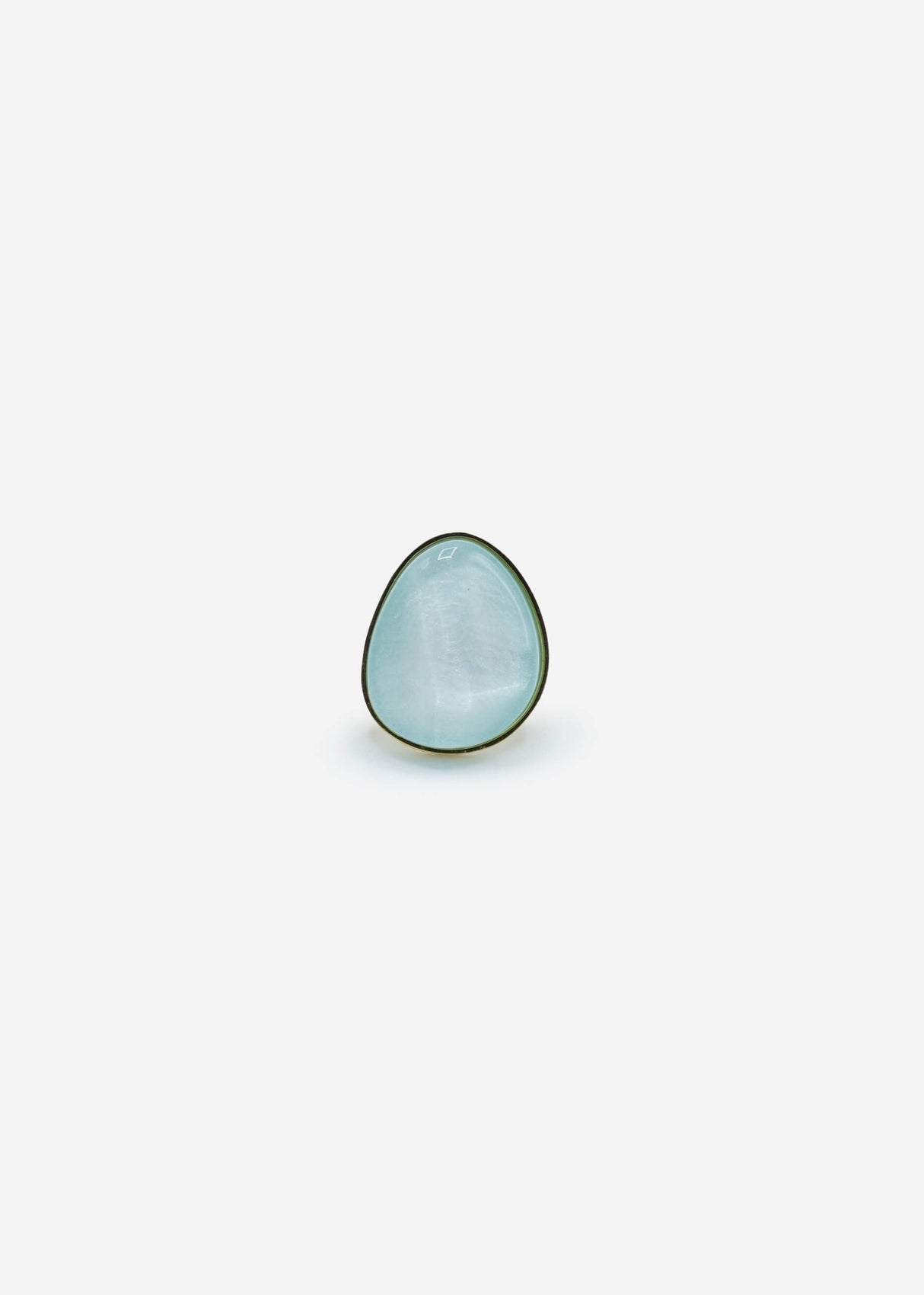 Ring with light blue gemstone - gold