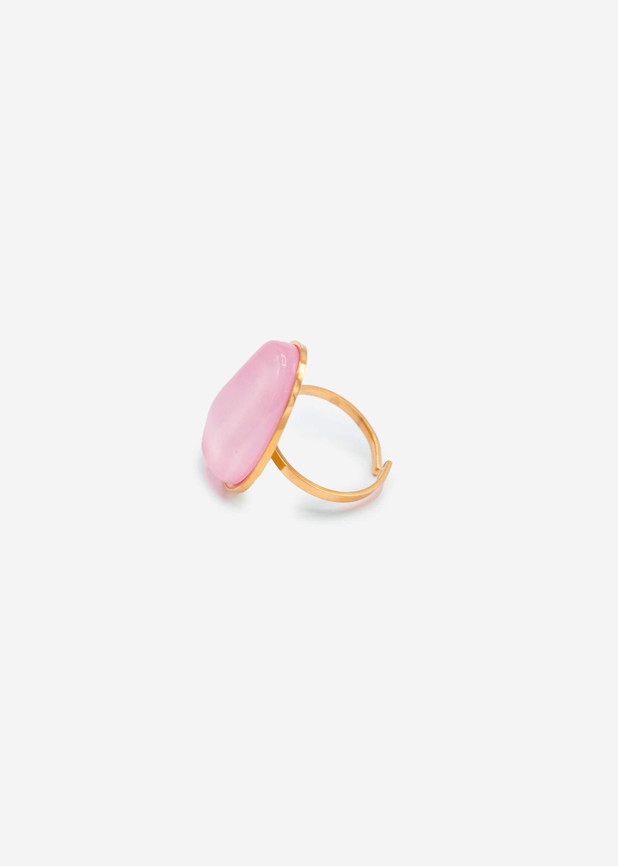 Ring with pink gemstone - gold