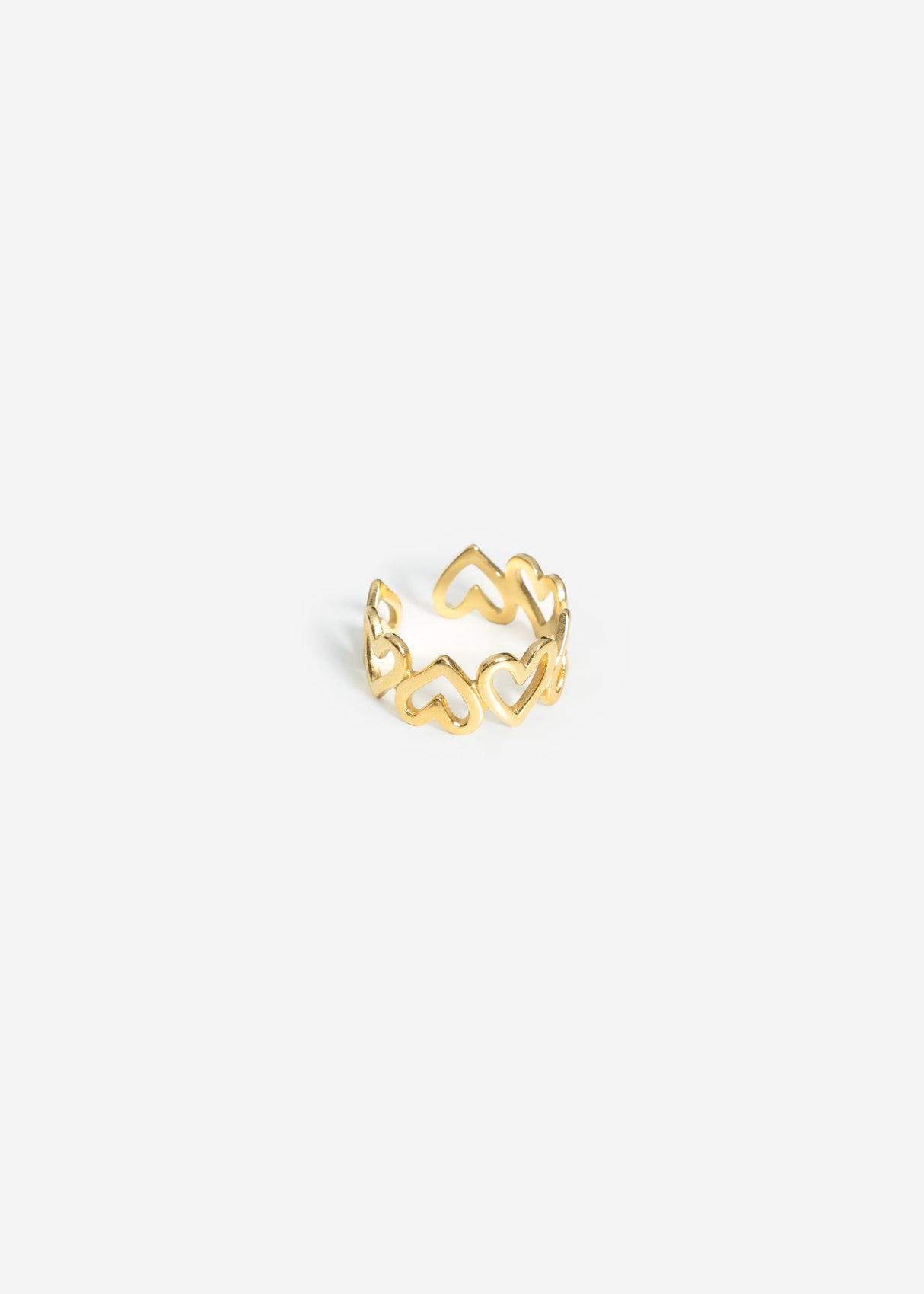 Ring with many hearts - gold