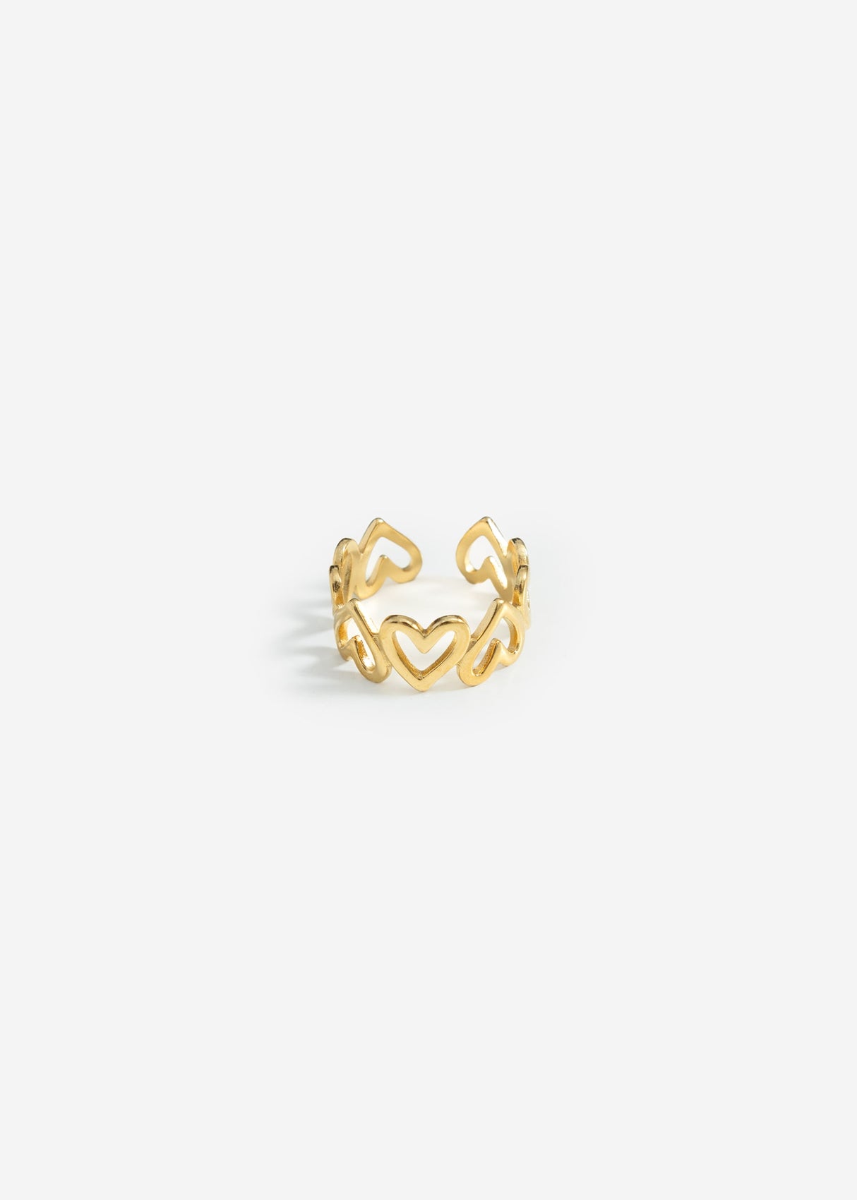 Ring with many hearts - gold