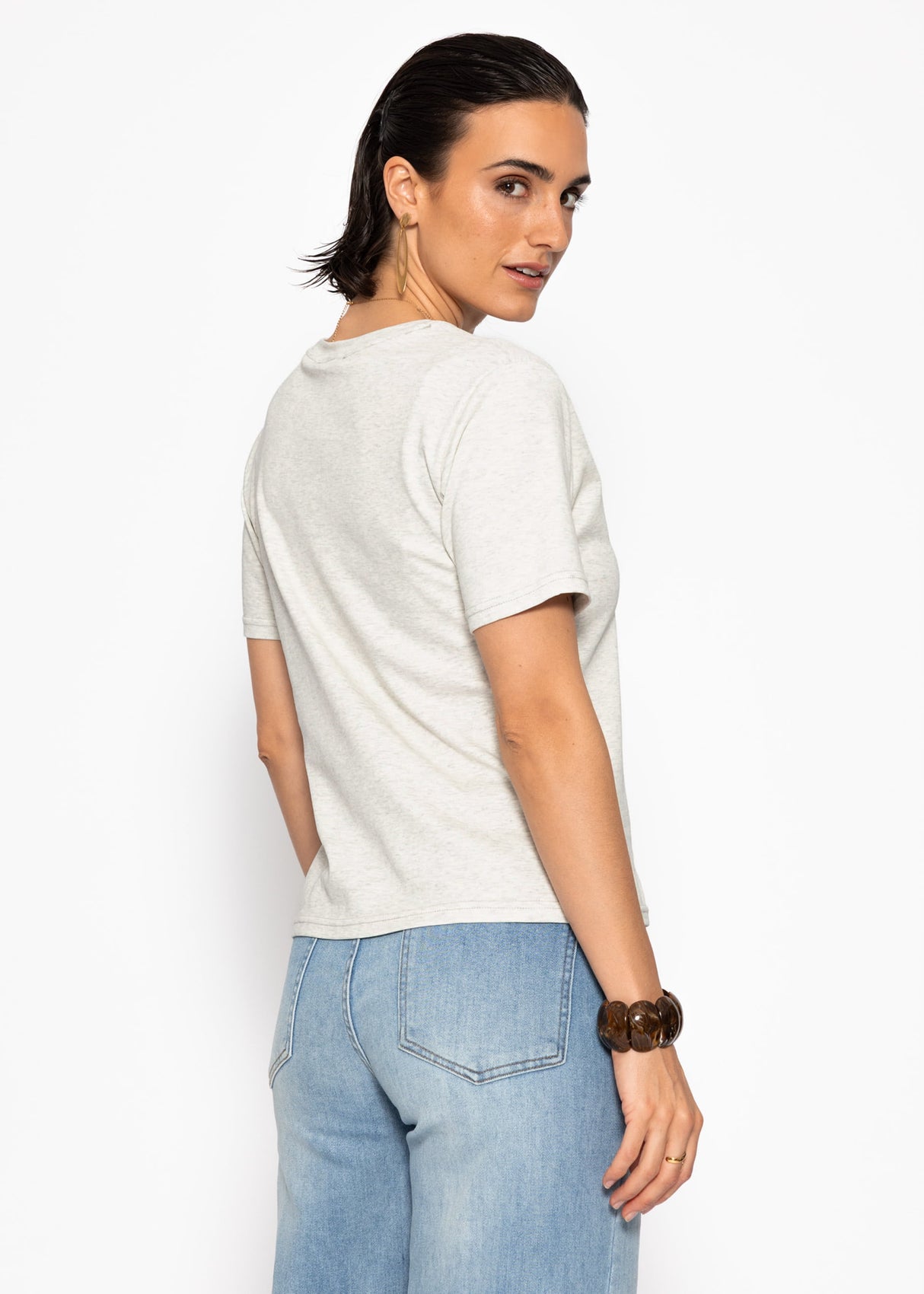 Rundhals T-Shirt - grau