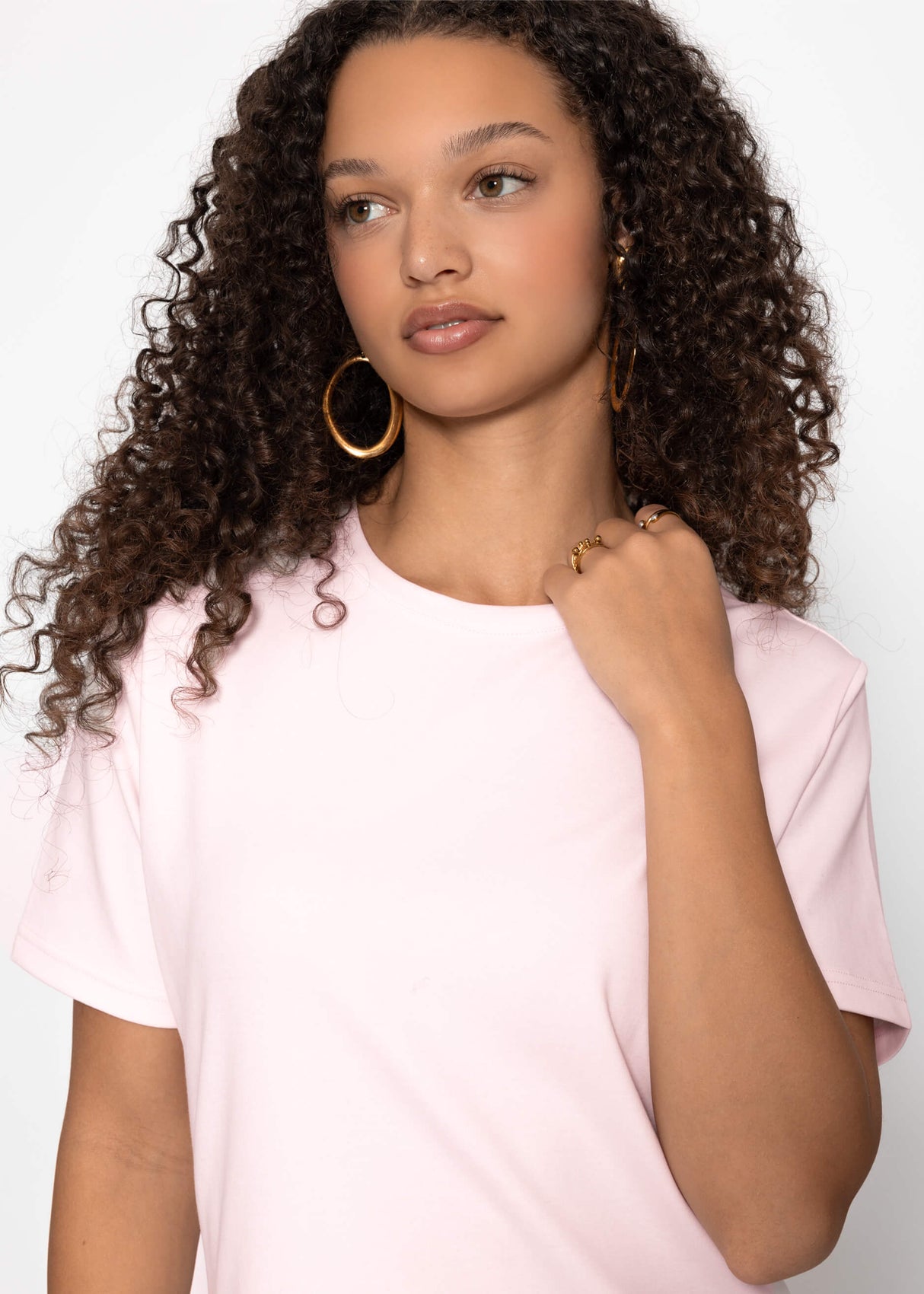 Rundhals T-Shirt - rosa