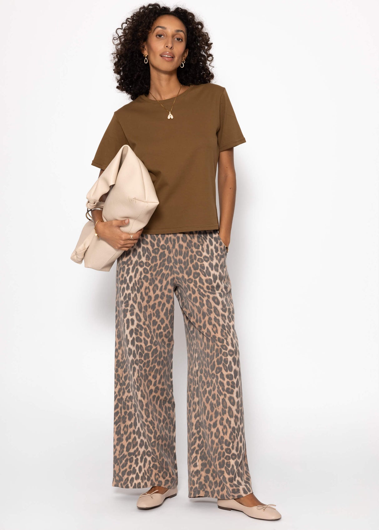 Rundhals T -shirt - brown