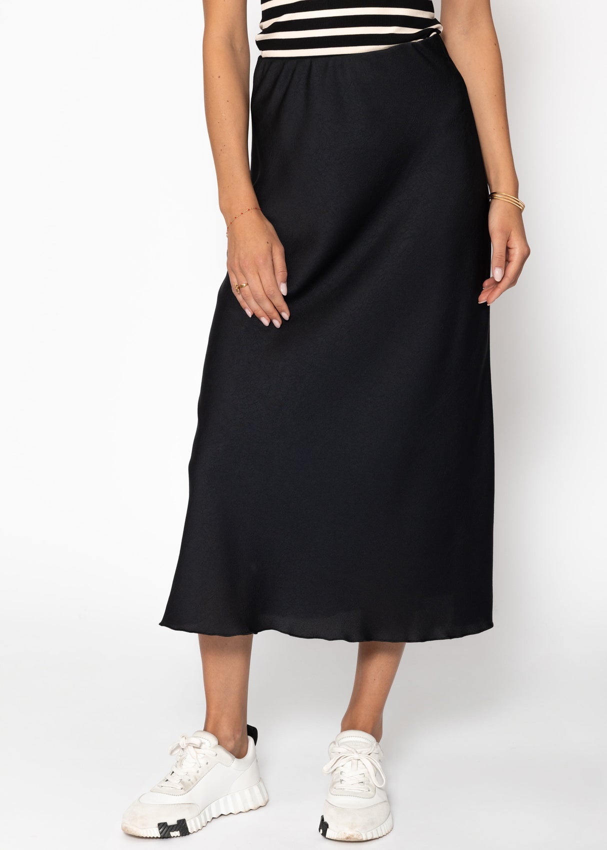 Satin Rock in Crash-Optik - schwarz