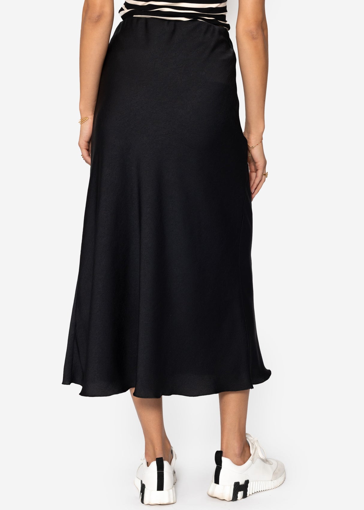 Satin Rock in Crash-Optik - schwarz