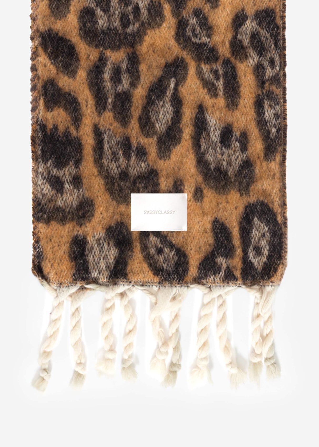 Scarf with leopard print - brown