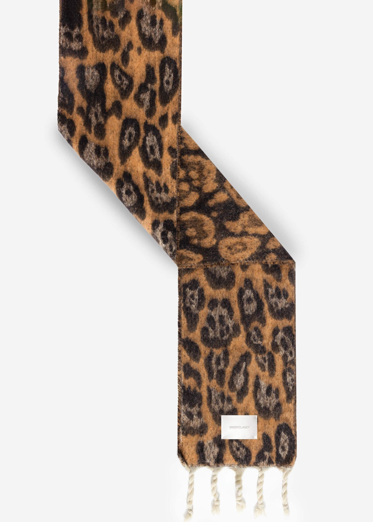 Scarf with leopard print - brown