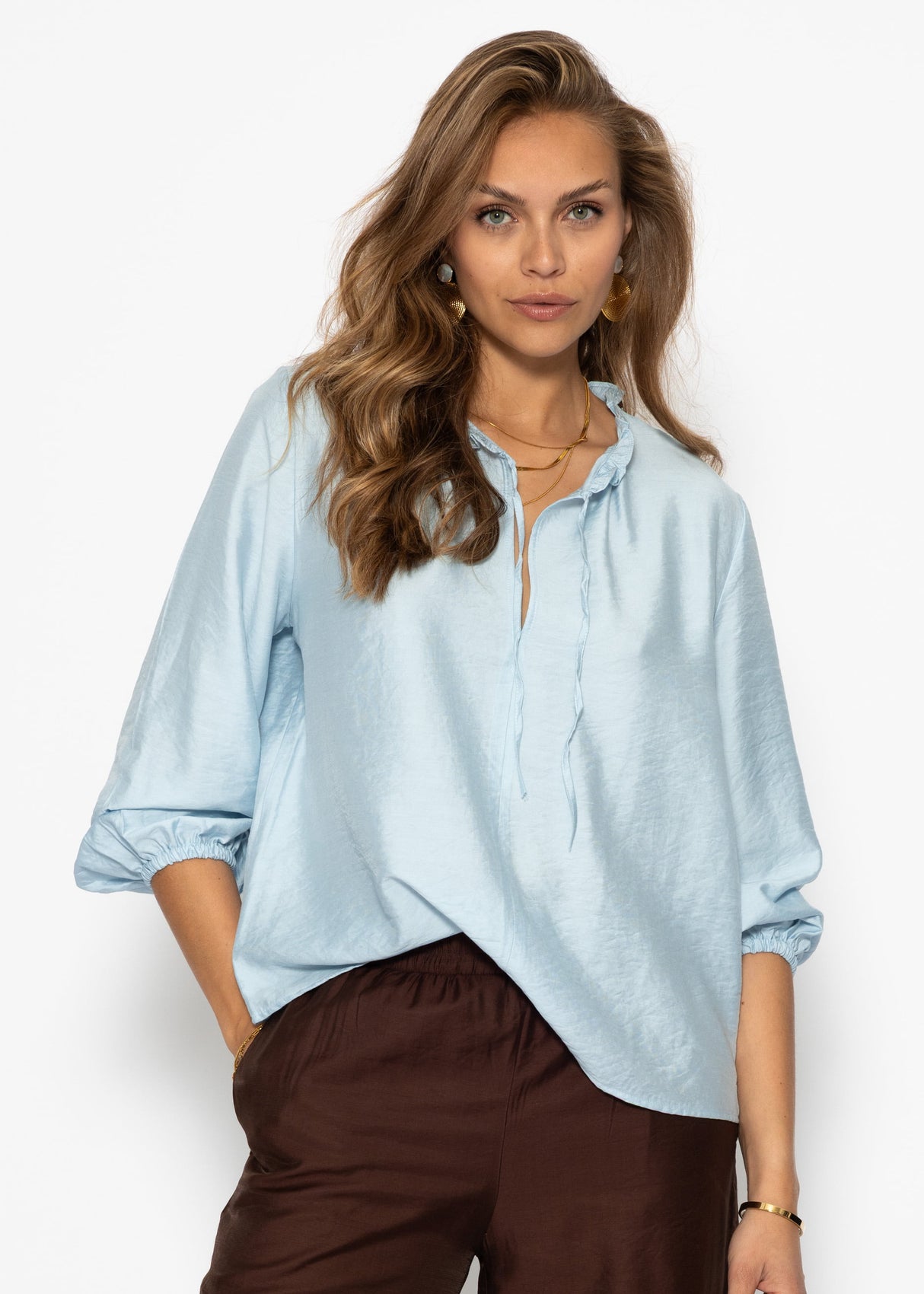 Schlupfbluse - hellblau