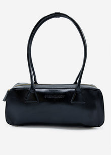 Schultertasche aus Kunstleder - schwarz