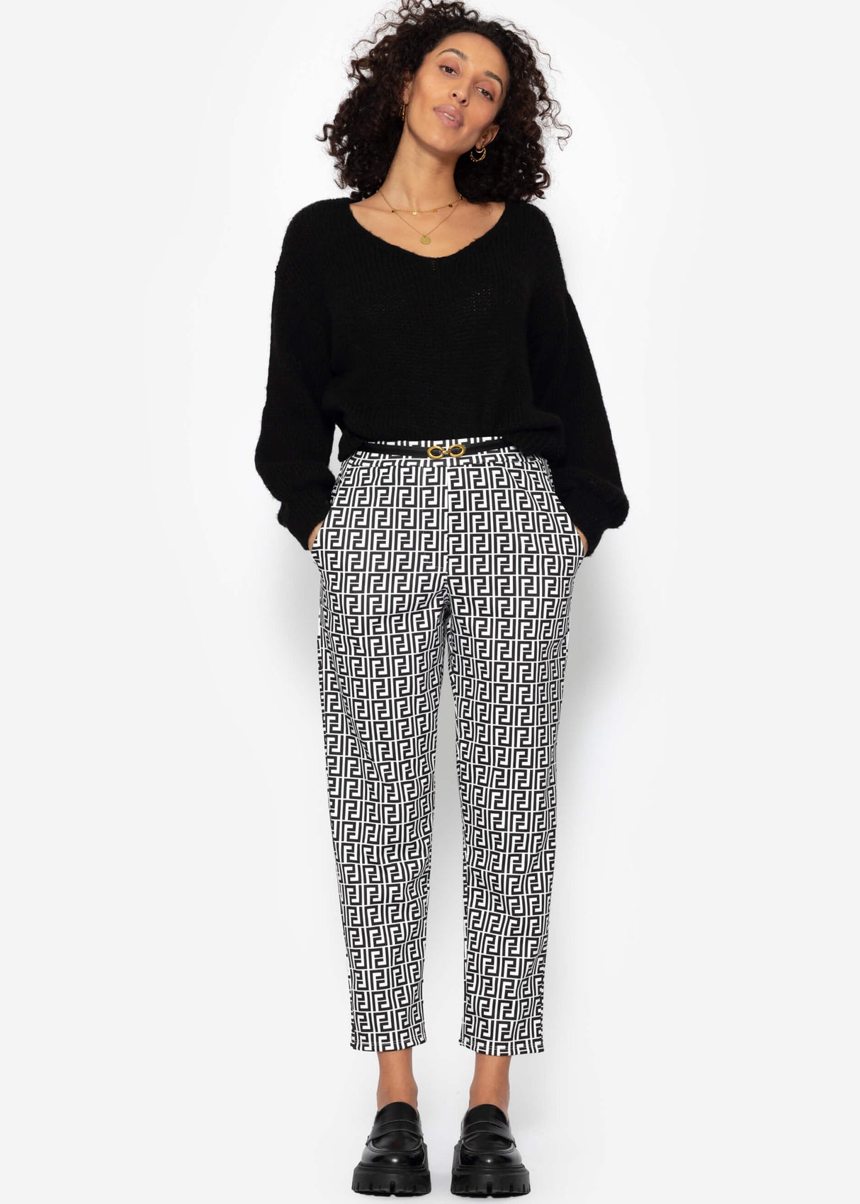 Soft trousers with print - off-white
